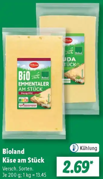 Lidl Bioland Käse am Stück Angebot