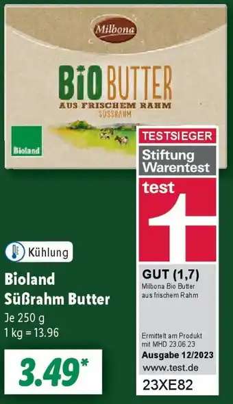 Lidl Bioland Süßrahm Butter Angebot