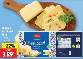 Lidl Milbona Kashkaval Käse Angebot