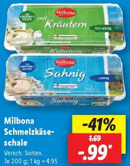 Lidl Milbona Schmelzkäseschale Angebot