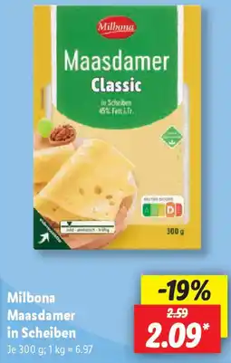 Lidl Milbona Maasdamer in Scheiben Angebot