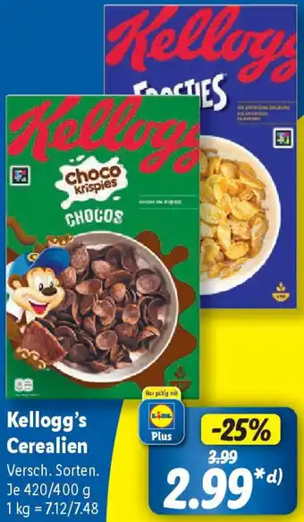 Lidl Kellogg's Cerealien Angebot