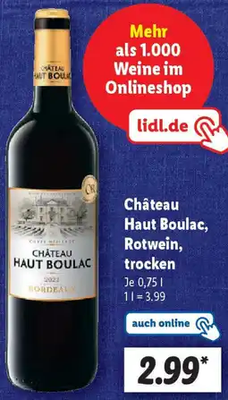 Lidl Château Haut Boulac, Rotwein, trocken Angebot