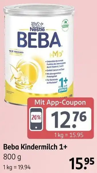 Rossmann Nestle Beba Kindermilch 1+ Angebot