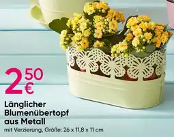 PEPCO Länglicher Blumenübertopf aus Metall Angebot