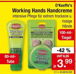 Zimmermann O'keeffe's working hands handcreme Angebot