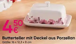 PEPCO Butterteller mit Deckel aus Porzellan Angebot