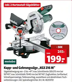 Hagebau Metabo kapp- und gehrungssäge „kgs 216 m“ Angebot