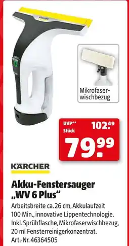 Hagebau Kärcher akku-fenstersauger wv 6 plus Angebot