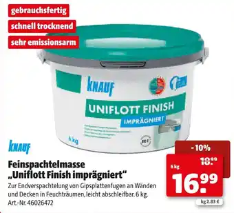 Hagebau Knauf feinspachtelmasse uniflott finish imprägniert Angebot