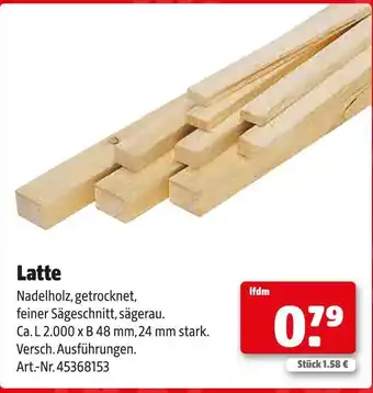 Hagebau Latte Angebot