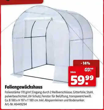 Hagebau Foliengewächshaus Angebot