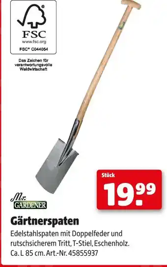 Hagebau Mr. gardener gärtnerspaten Angebot