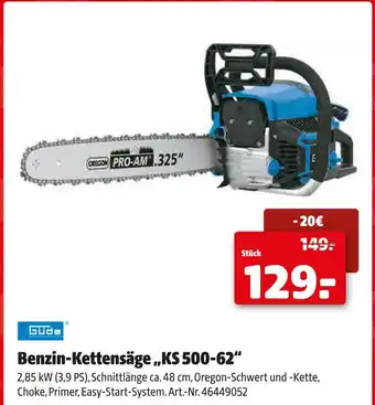 Hagebau Güde benzin-kettensäge „ks 500-62“ Angebot