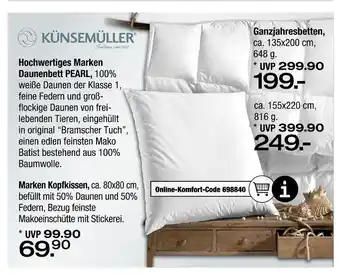 Ostermann Künsemüller daunenbett pearl oder kopfkissen Angebot