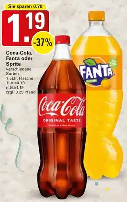 WEZ Coca-Cola, Fanta oder Sprite Angebot