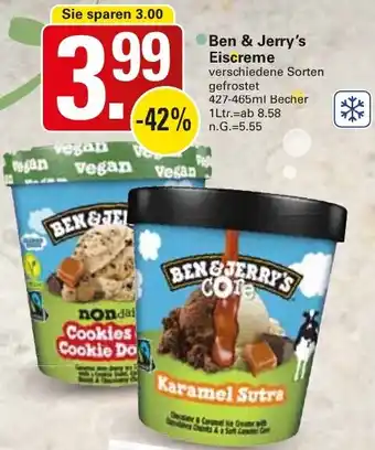 WEZ Ben & Jerry's Eiscreme Angebot