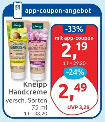 Budni Kneipp handcreme Angebot