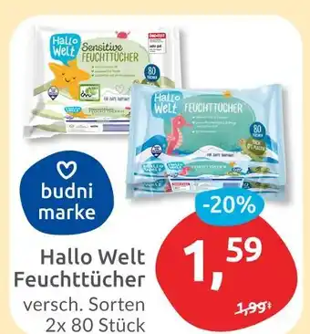 Budni Budni marke hallo welt feuchttücher Angebot