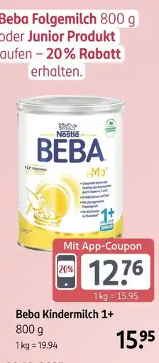 Rossmann Beba folgemilch oder junior produkt Angebot