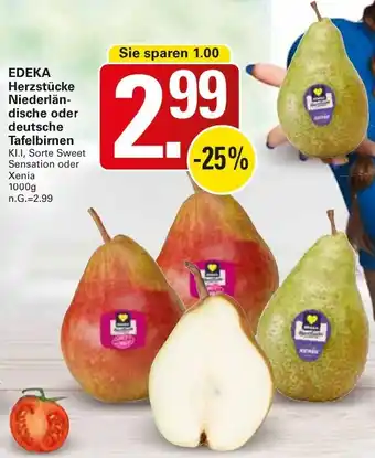 WEZ EDEKA Herzstücke Niederländische oder deutsche Tafelbirnen Angebot