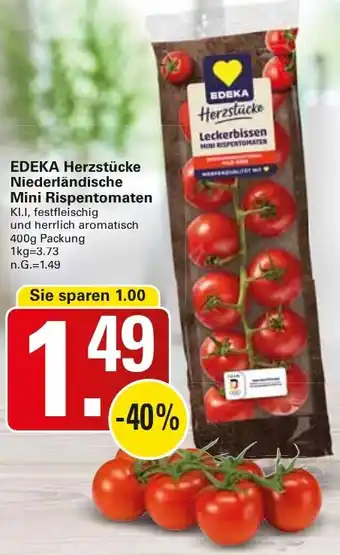 WEZ EDEKA Herzstücke Niederländische Mini Rispentomaten Angebot