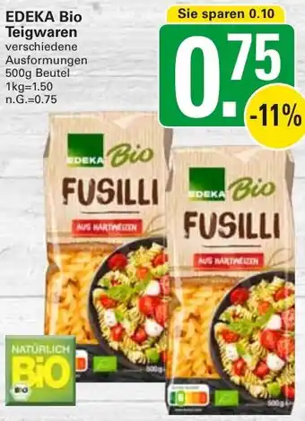 WEZ EDEKA Bio Teigwaren Angebot