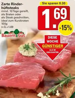 WEZ Bauern Gut Zarte Rinderhüftsteaks Angebot