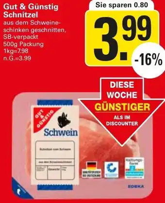 WEZ Gut & Günstig Schnitzel Angebot