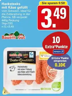 WEZ Bauern Gut Hacksteaks mit Käse gefüllt Angebot