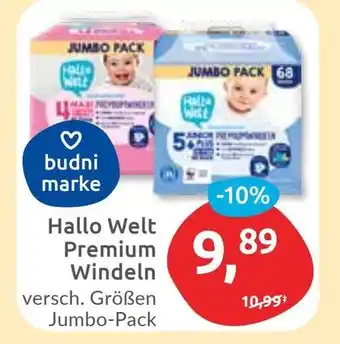 Budni Hallo Welt Premium Windeln Angebot