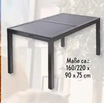 Aldi Süd Belavi Aluminium-Glas-Ausziehtisch Angebot