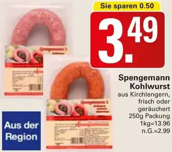 WEZ Spengemann Kohlwurst Angebot