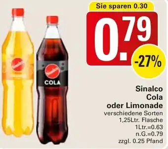 WEZ Sinalco Cola oder Limonade Angebot