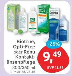 Budni Biotrue, Opti-Free oder Renu Kontakt- linsenpflege Angebot