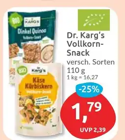 Budni Dr. Karg's Vollkorn- Snack Angebot