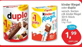 Budni kinder Riegel oder duplo Angebot