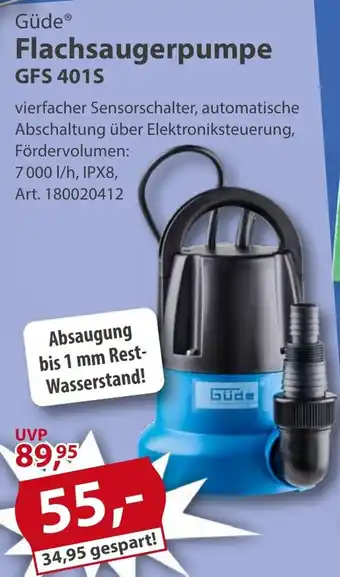 Sonderpreis Baumarkt Güde Flachsaugerpumpe GFS 401S Angebot