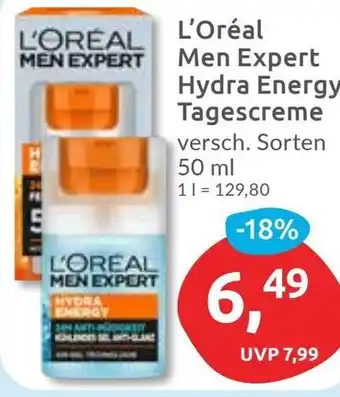 Budni L'Oréal Men Expert Hydra Energy Tagescreme Angebot