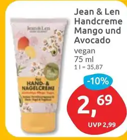 Budni Jean & Len Handcreme Mango und Avocado Angebot