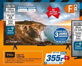 expert Techno Land TCL LED TV 43P79B Angebot