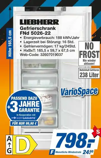 expert Techno Land LIEBHERR Gefrierschrank FNd 5026-22 Angebot