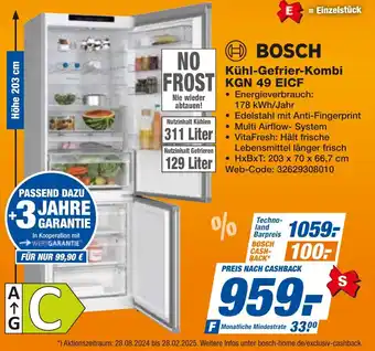 expert Techno Land BOSCH Kühl-Gefrier-Kombi KGN 49 EICF Angebot