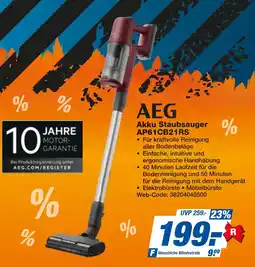 expert Techno Land AEG Akku Staubsauger AP61CB21RS Angebot