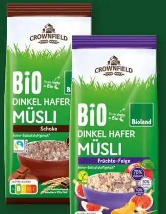 Lidl Crownfield Bio Dinkel Hafer Müsli Angebot