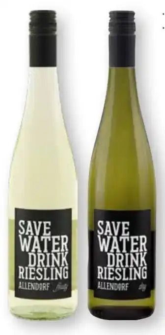 Scheck-in-Center Allendorf Save Water Drink Riesling Fruity Angebot