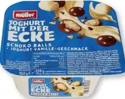 Scheck-in-Center Müller Joghurt mit der Ecke Schoko Balls Angebot