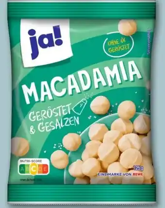 REWE Center ja! Macadamia Geröstet und Gesalzen Angebot