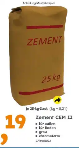 Globus Baumarkt Zement CEM II Angebot