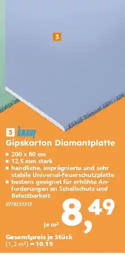 Globus Baumarkt KNAUF Gipskarton Diamantplatte Angebot